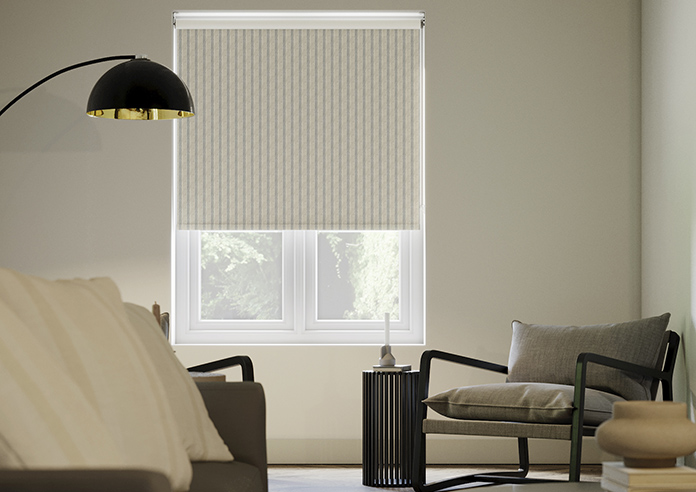 Emily Bond George Stripe Print, Charcoal - Twist&Fit Roller Blind - Image 3